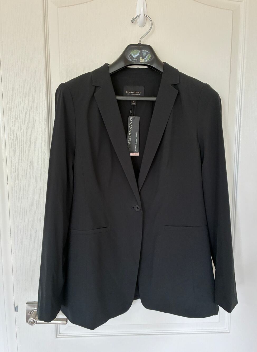 NWT Women's Banana Republic Size 10 Long and Lean Blazer Technical Fabric